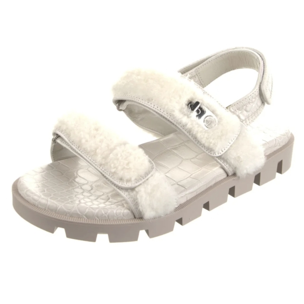 Christian Louboutin Shearling Slingback Sandals - Picture 3 of 7